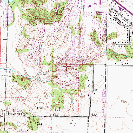 Topographic Map of Sunset Hills Lake Number 2, IL