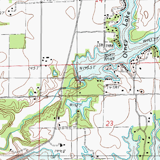 Topographic Map of M D Borah Lake, IL