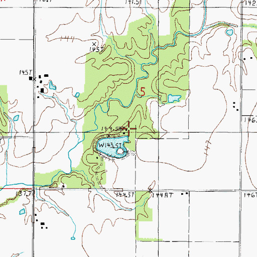 Topographic Map of Nix Lake Dam, IL