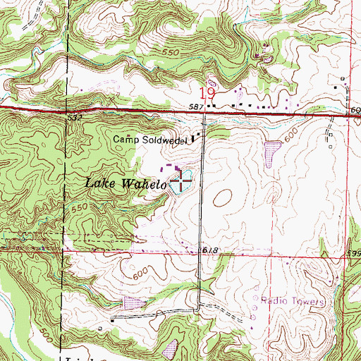 Topographic Map of Waheld Pond, IL