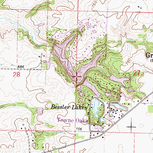 Topographic Map of Lake Wildwood, IL