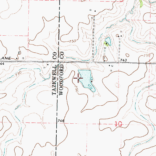 Topographic Map of Rich Lake Dam, IL