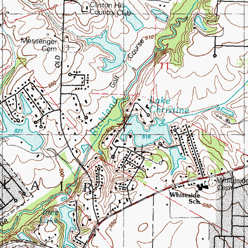 Topographic Map of Lake Christine Dam, IL