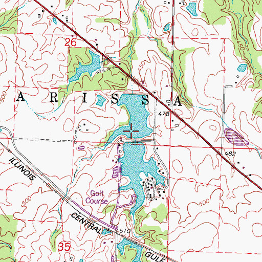 Topographic Map of Marissa Recreation Association South Lake Dam, IL