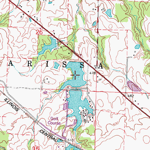 Topographic Map of Marissa Recreation Association South Lake, IL