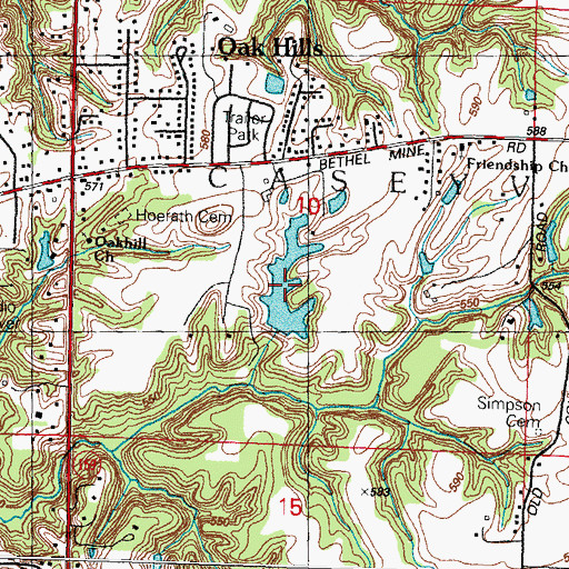 Topographic Map of Bauers Lake, IL