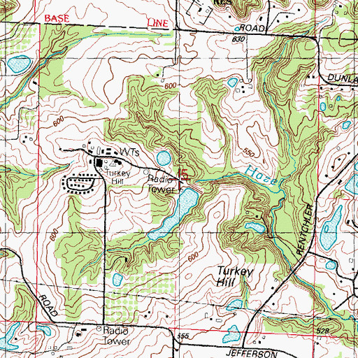 Topographic Map of Turkey Hill Dam, IL