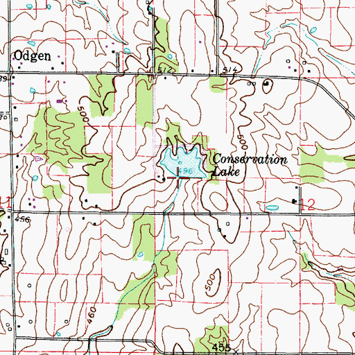 Topographic Map of Wabash Valley Club Conservation Lake Dam, IL