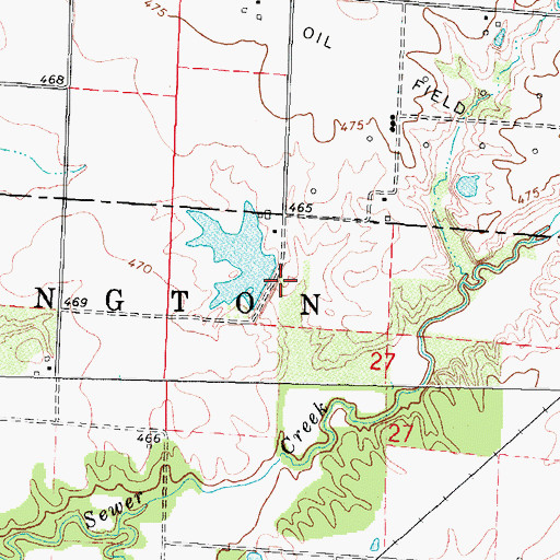 Topographic Map of Flying M Ranch Dam, IL