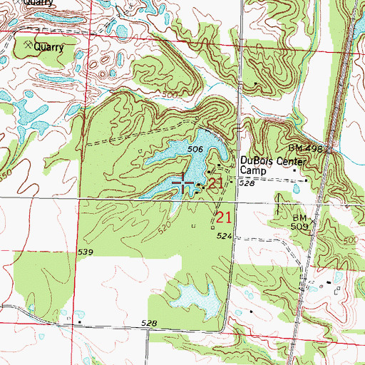 Topographic Map of I C R R Reservoir, IL