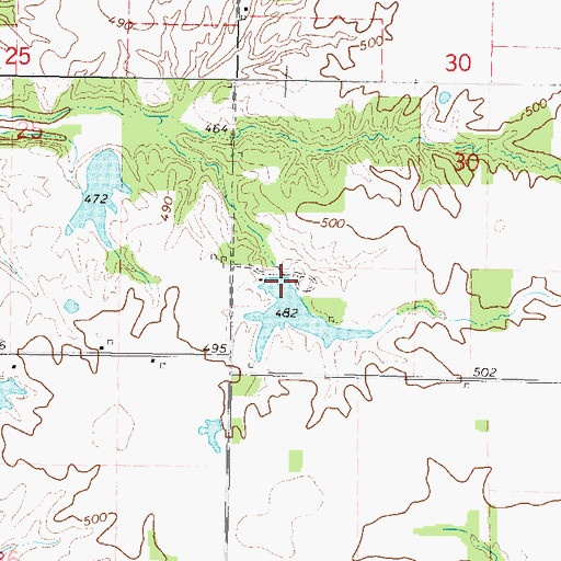 Topographic Map of Milner Lake Dam, IL