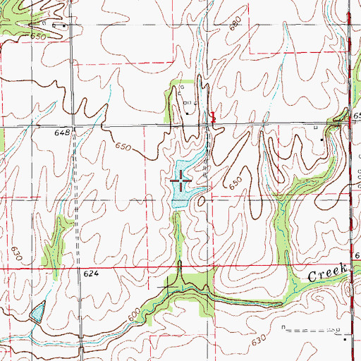 Topographic Map of Dowell Lake, IL