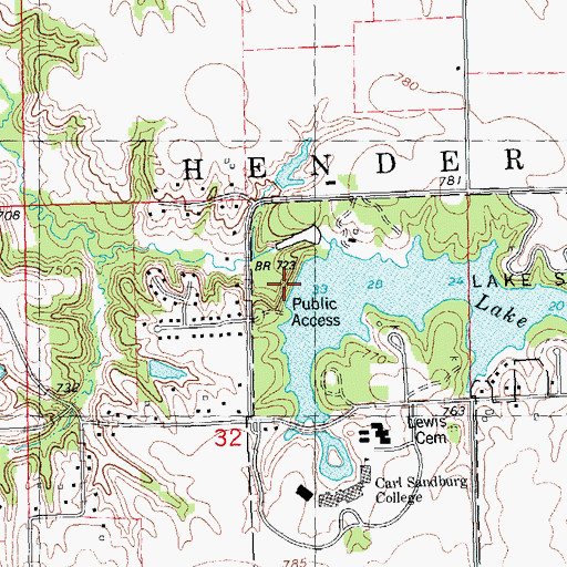 Topographic Map of Lake Storey Dam, IL