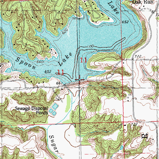 Topographic Map of Spoon Lake Dam, IL