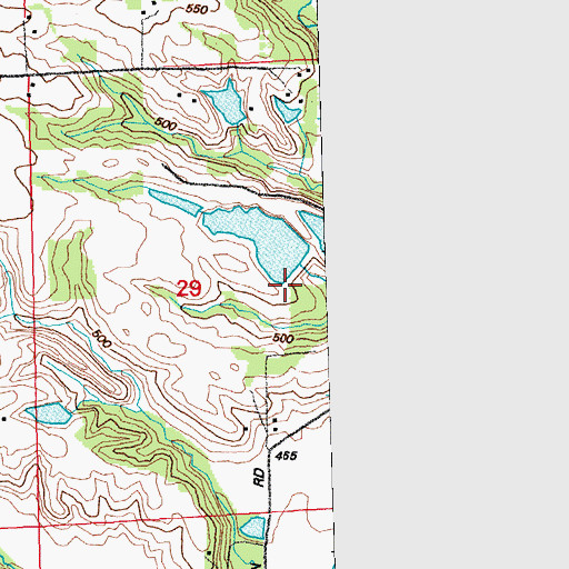 Topographic Map of Alton Twin Lakes South Dam, IL