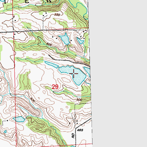 Topographic Map of Alton Twin Lakes South Lake, IL