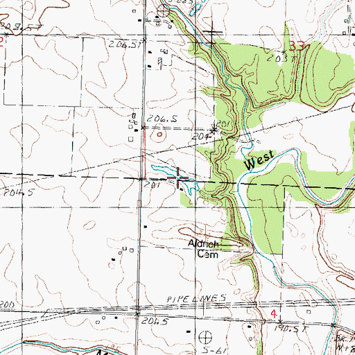 Topographic Map of Krause Pond, IL