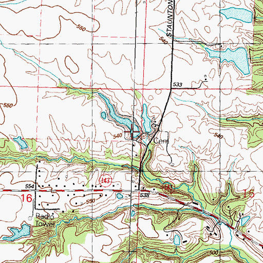 Topographic Map of Dales Twin Lakes-South Lake Dam, IL
