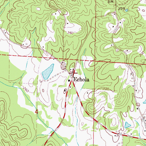 Topographic Map of Echola Post Office, AL