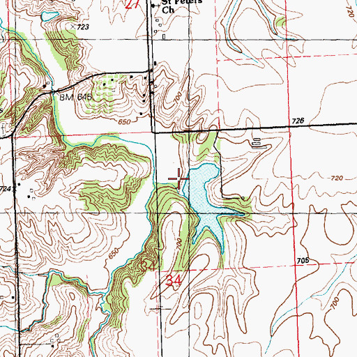 Topographic Map of Swint Lake Dam, IL