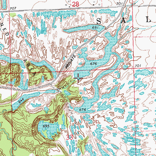Topographic Map of Midland Employee Lake Dam, IL