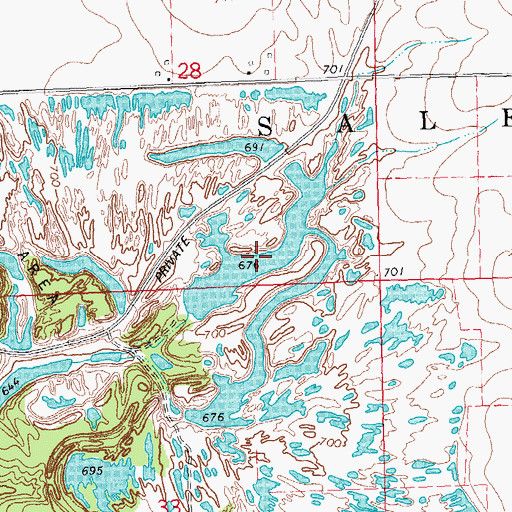 Topographic Map of Midland Employee Lake, IL