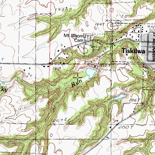 Topographic Map of Tiskilwa Watershed Structure Number 2 Dam, IL