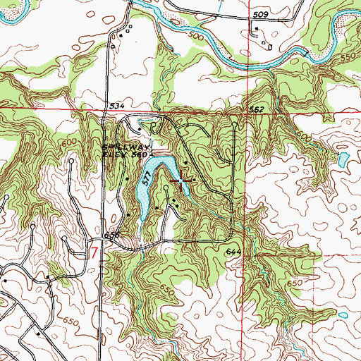 Topographic Map of Lake Tanglewood, IL