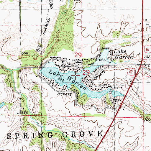 Topographic Map of Lake Warren, IL