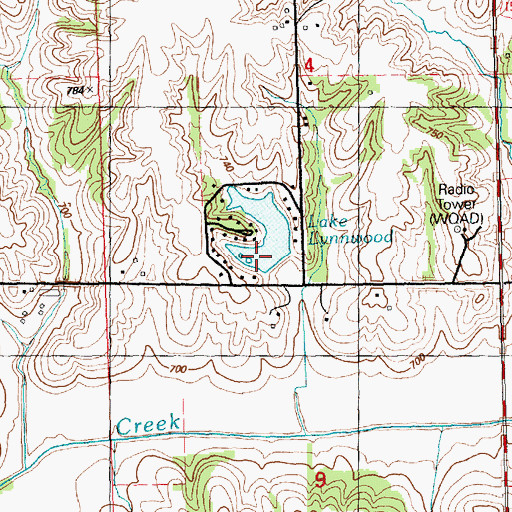 Topographic Map of Lake Lynnwood, IL