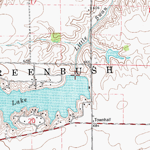 Topographic Map of Little Swan Lake Dam, IL