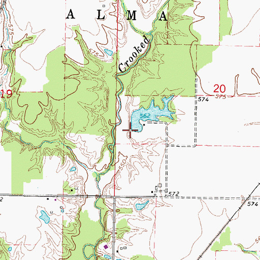 Topographic Map of Frosty Acres Lake Dam, IL