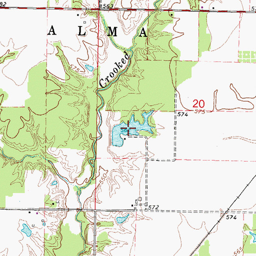 Topographic Map of Frosty Acres Lake, IL