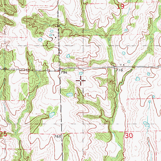 Topographic Map of Hadley Creek Number 2 Dam, IL