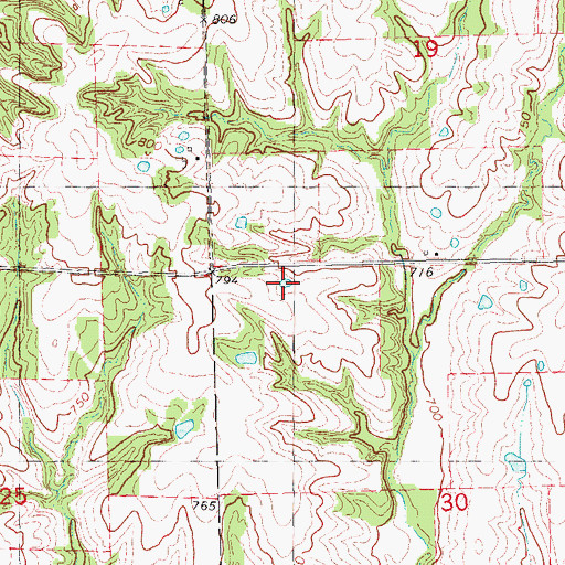 Topographic Map of Hadley Creek Number 2 Reservoir, IL