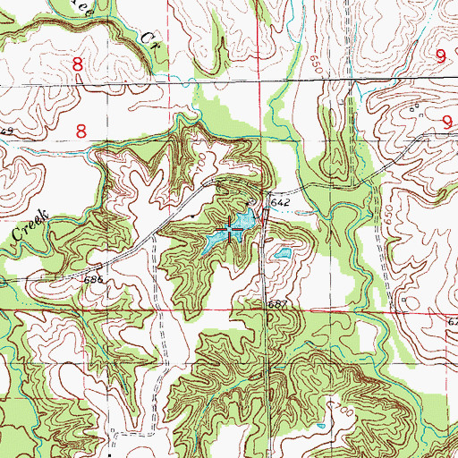 Topographic Map of Columbus Dry Gulch Club Lake, IL