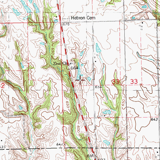 Topographic Map of Dixon Pond Dam, IL