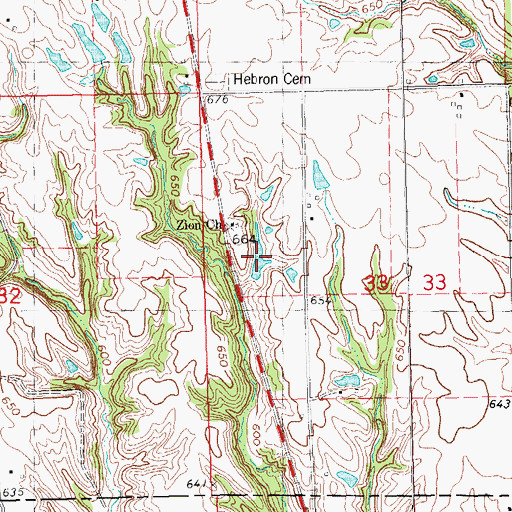 Topographic Map of Dixon Pond, IL