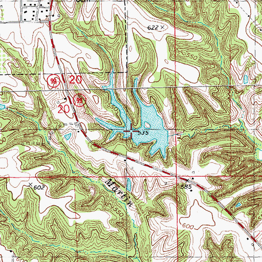 Topographic Map of Alsup Farm Pond, IL