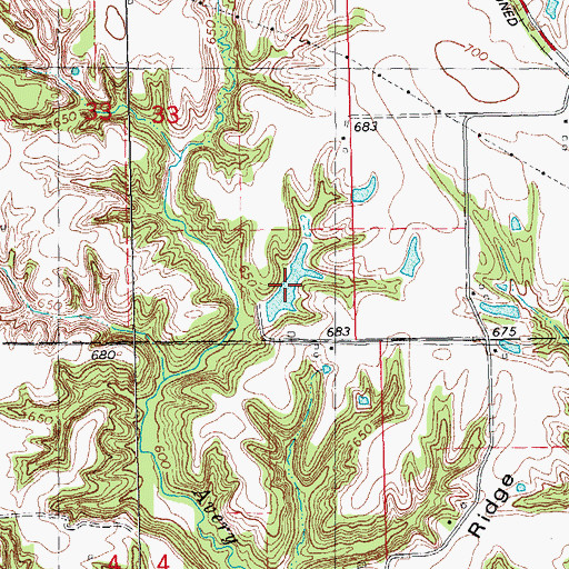 Topographic Map of Kleinlein Farm Pond, IL
