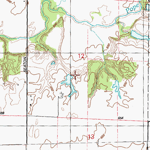 Topographic Map of McCaw Pond Dam, IL