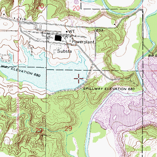 Topographic Map of Illinois Power Company Lake Dam, IL