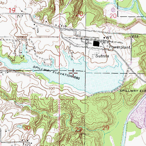 Topographic Map of Illinois Power Company Lake, IL