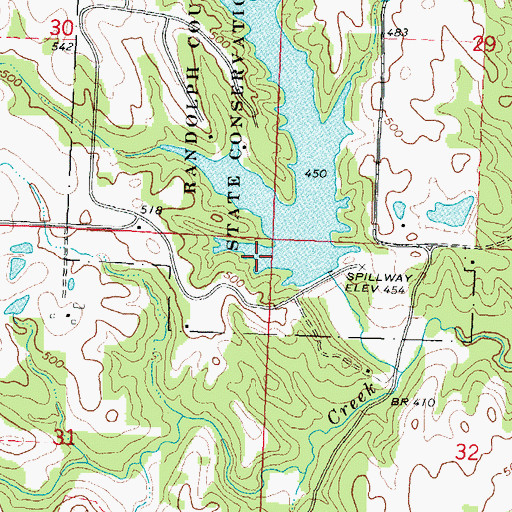 Topographic Map of Randolph County Lake, IL