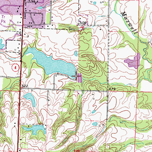 Topographic Map of Old City Reservoir Dam, IL