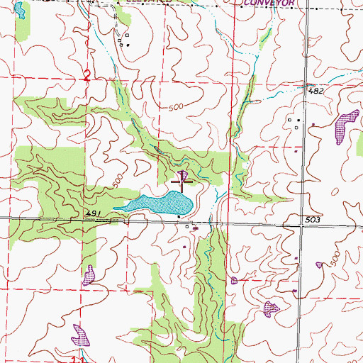 Topographic Map of Shaufler Pond Dam, IL