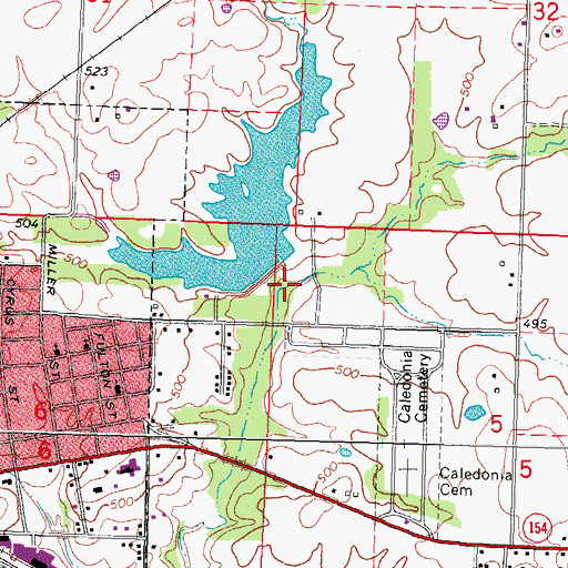 Topographic Map of New City Reservoir Dam, IL