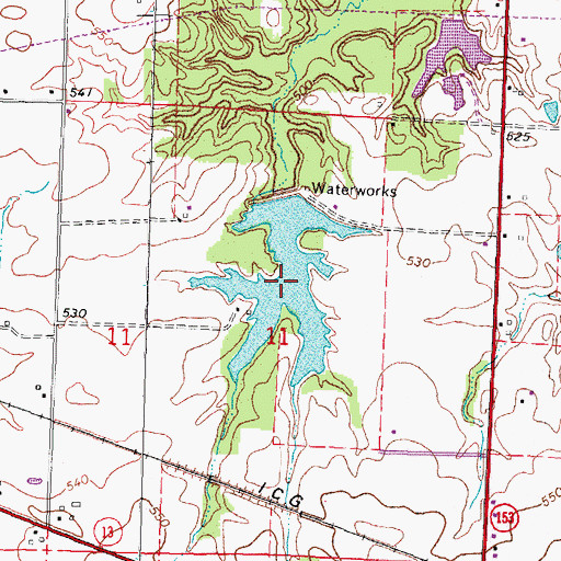 Topographic Map of City Reservoir, IL