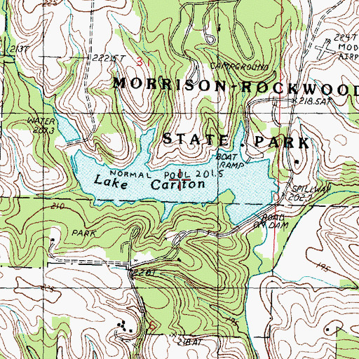 Topographic Map of Lake Carlton, IL
