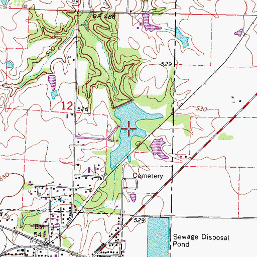 Topographic Map of Lake Coulterville, IL